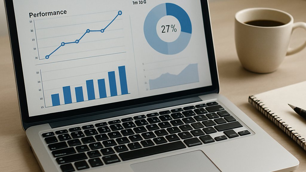 Agentic Analytics Evaluation tools and charts on a laptop desk
