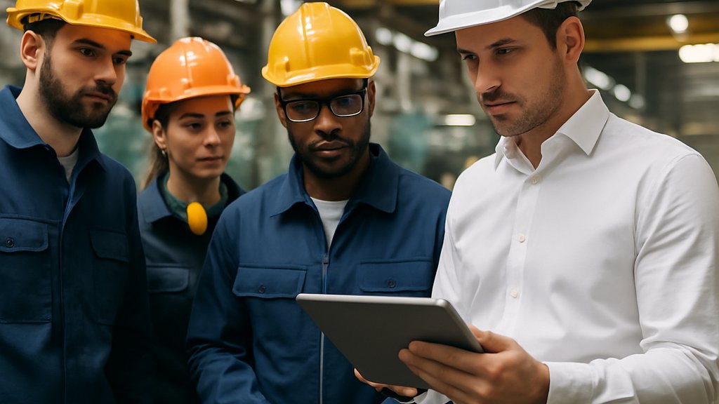 Factory team improving National AI Productivity with tablet analytics