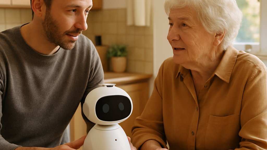 Home Care Robots demonstrated by family in a real home kitchen