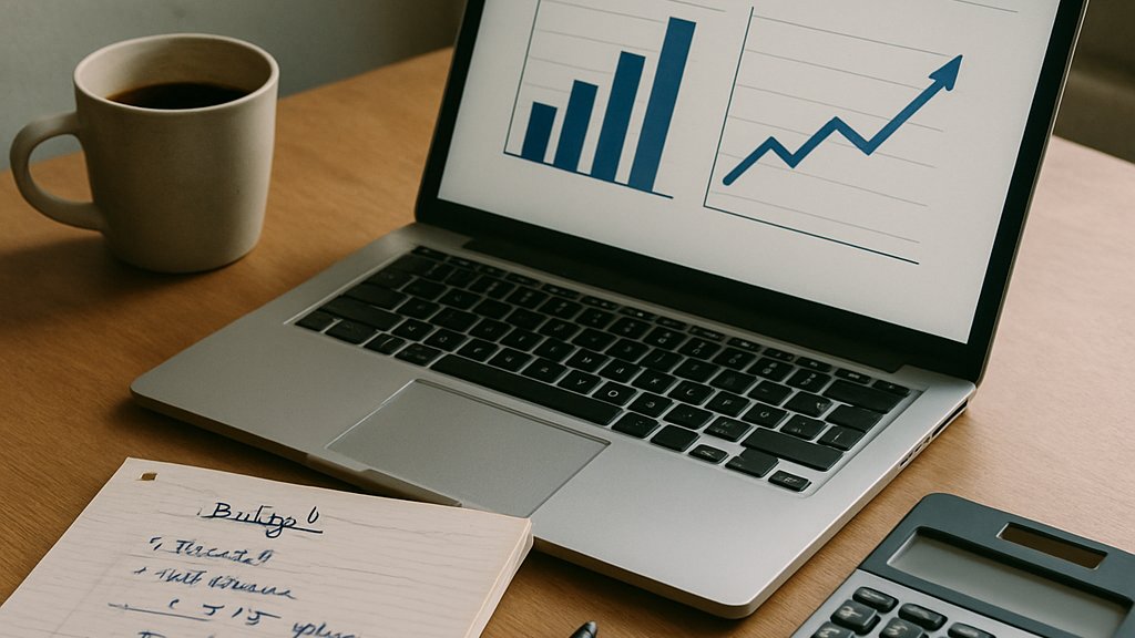 Laptop dashboard and notes tracking Enterprise AI ROI and FinOps planning