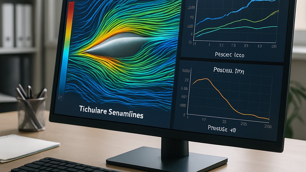 Inverse Physics AI workstation displaying chaotic flow modeling visuals