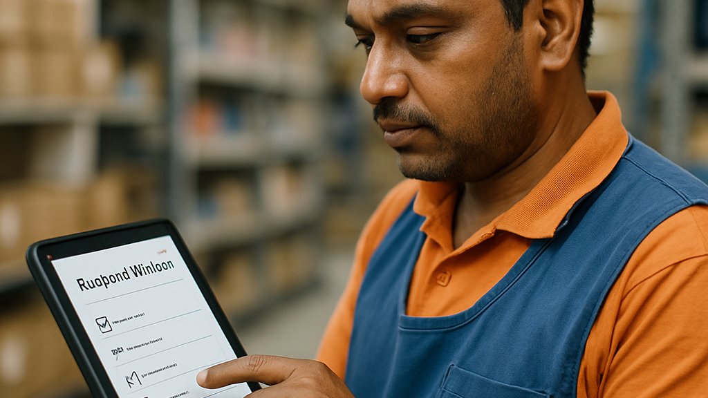 Frontline worker using Workplace AI Adoption tools in India