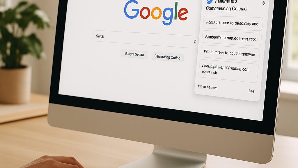 Desktop user with Gemini tools in AI Search Experience interface