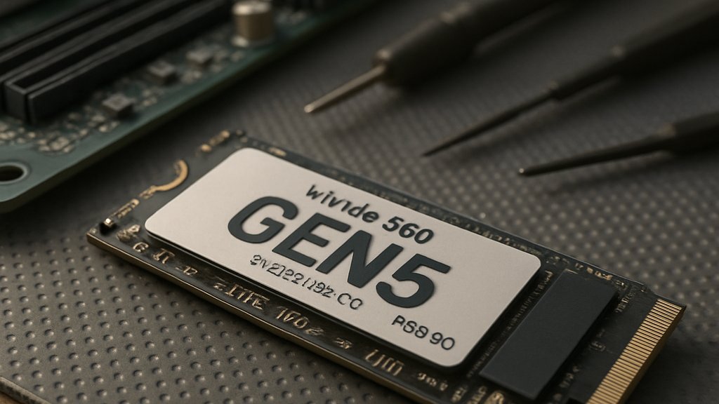 AI Storage Infrastructure Gen5 NVMe SSD on a server workbench