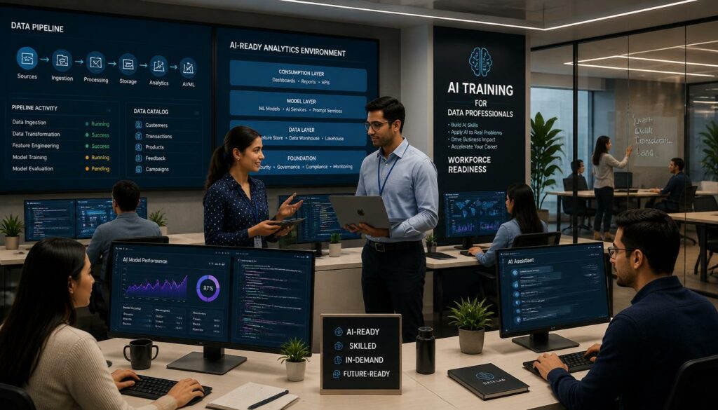 Current image: Data professionals participating in AI Training for Data Professionals using Everpure Data Stream
