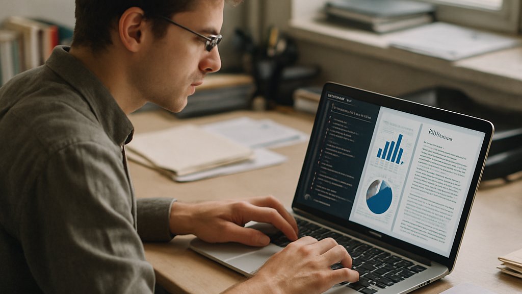 Young professional training with AI Workforce Development resources at a desk