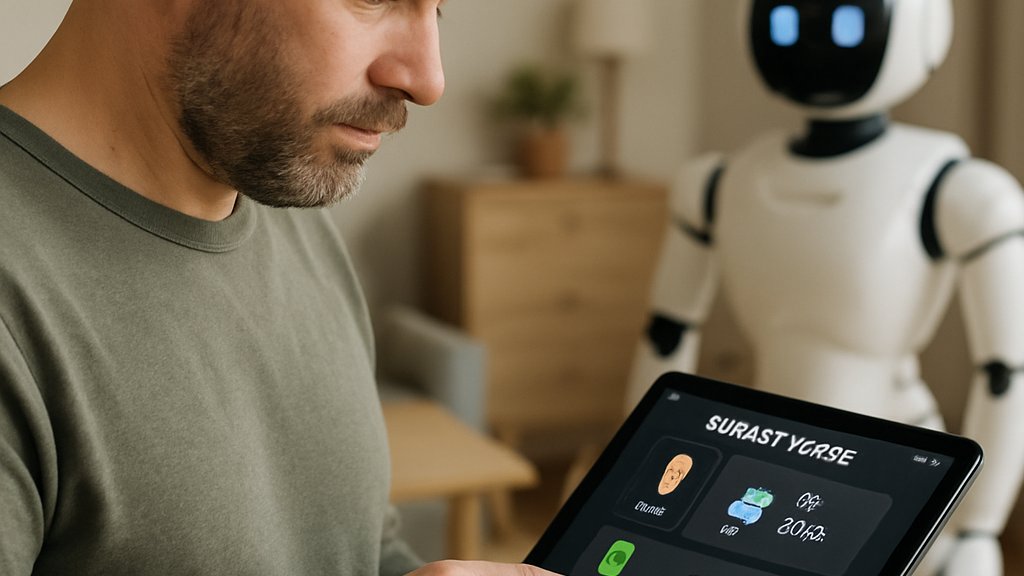 AI Household Automation dashboard showing smart home control and household tasks