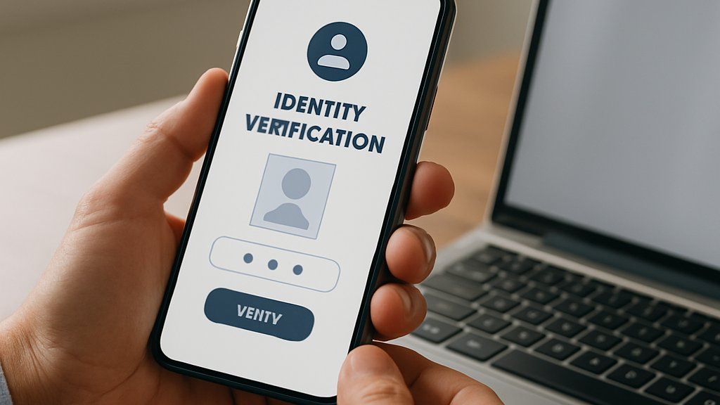 AI Agent Identity concept shown on smartphone and laptop in a modern office