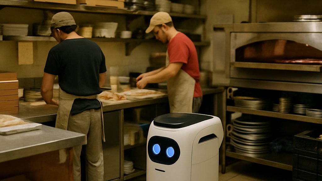 Autonomous Delivery Robots in a pizza kitchen workflow