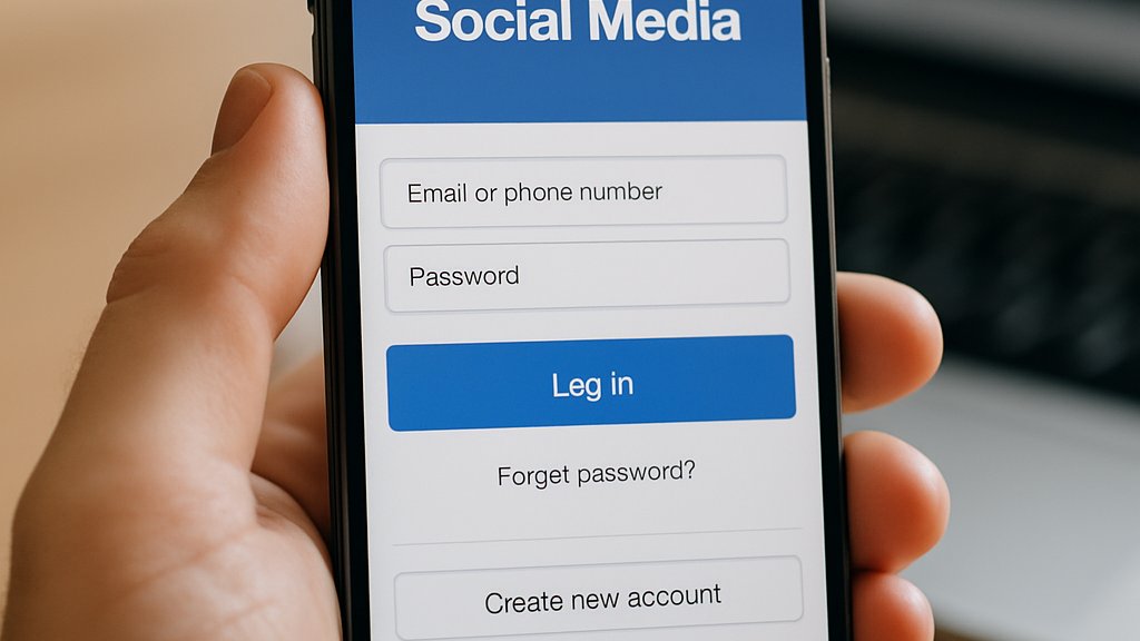 Smartphone login screen shows AI Support Breach account recovery security concern