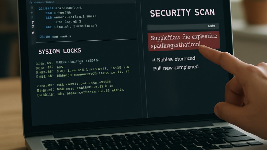 Laptop security scan highlighting AI Worm Threats and suspicious replication behavior