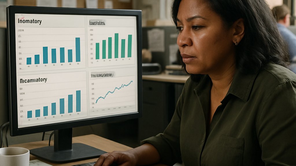 Retail manager using AI Workforce Adoption dashboards in a Walmart office