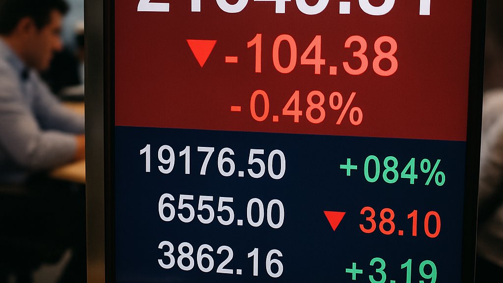 Stock market screen reflects China AI Competition after DeepSeek news