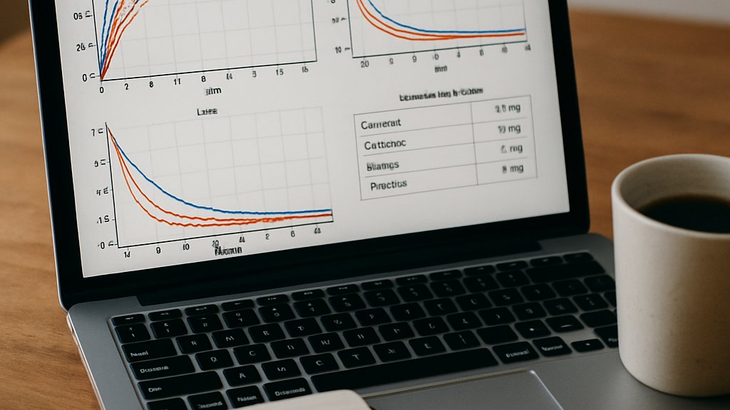 Laptop analytics view illustrating LLM Scaling Challenges and model loss trends