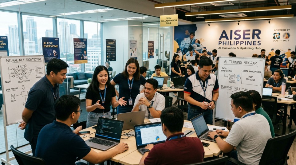 Teams engaging in AI training Philippines innovation hub workforce upskilling programs