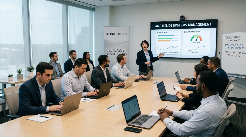 Employees participating in Supermicro AI Training for AMD Helios AI infrastructure