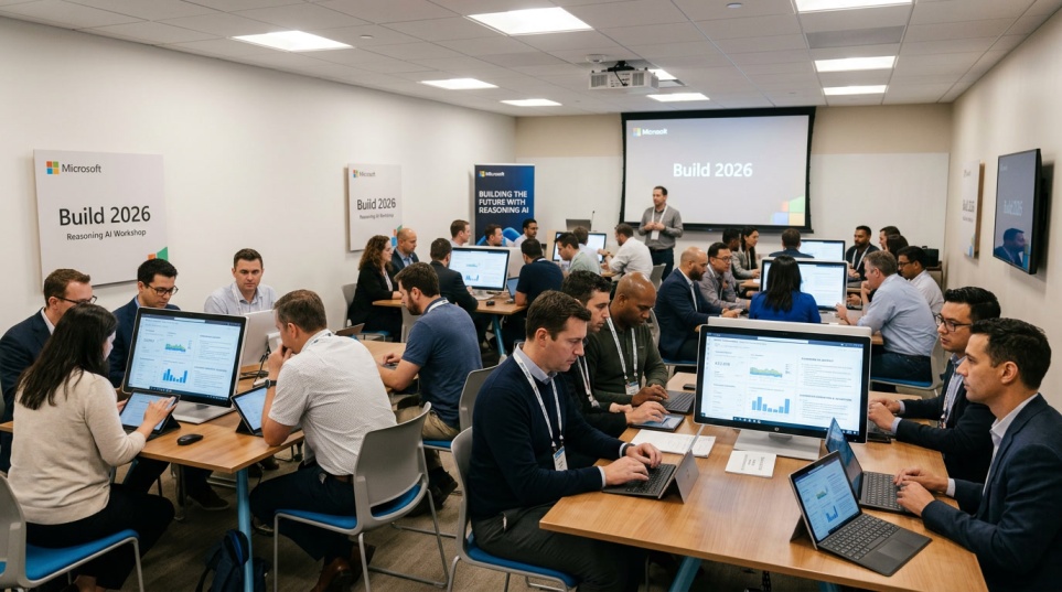Professionals engaging with reasoning AI tools at Microsoft Build 2026