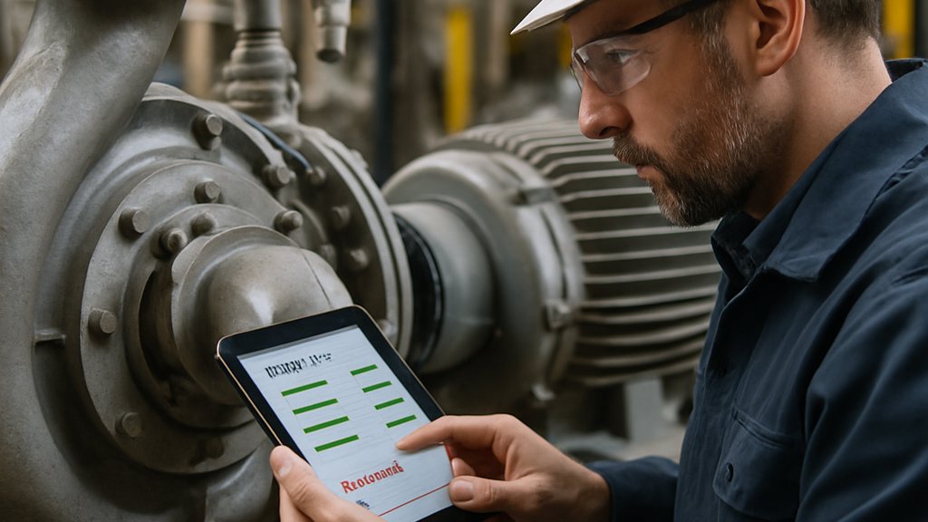 Predictive Maintenance AI technician inspecting equipment in an industrial plant