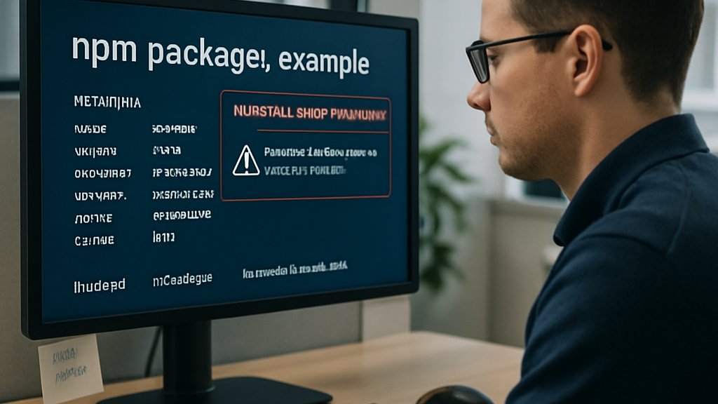 npm package warning screen for AI DevSecOps Security monitoring
