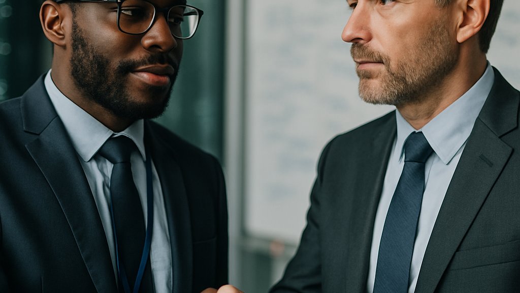 Enterprise AI Partnerships handshake in a modern technology office