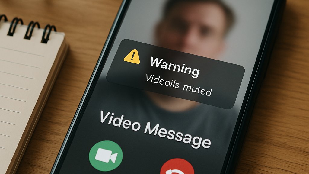 Deepfake Fraud Risks shown on smartphone scam alert