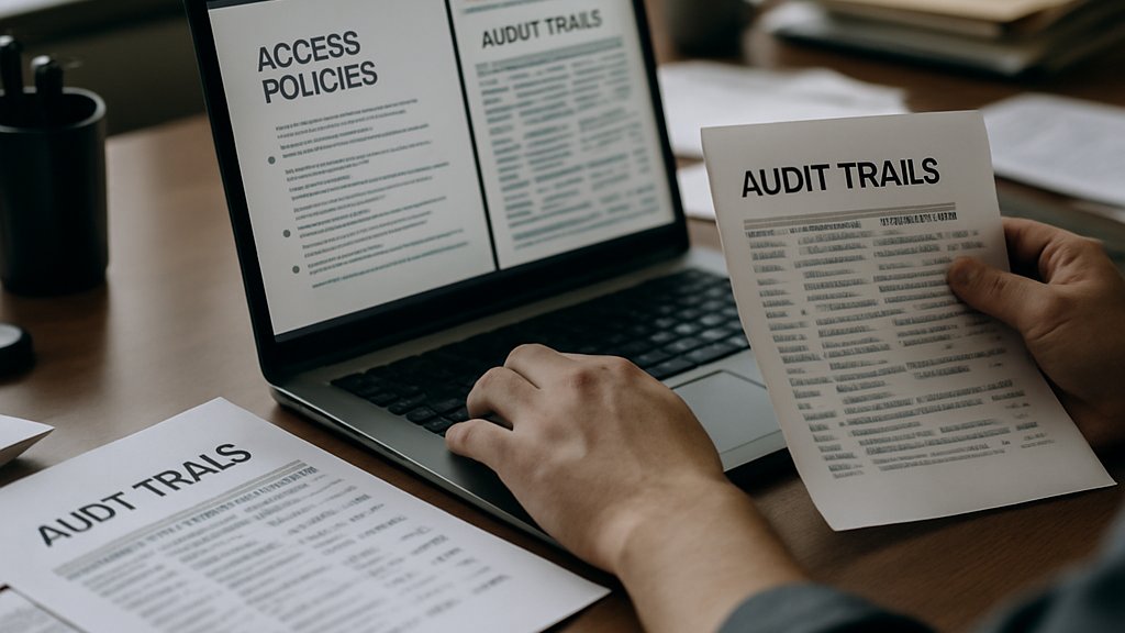 Cybersecurity analyst checking Zero Trust AI telemetry and audit trails