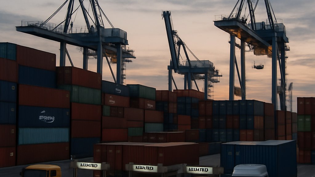 Chip Export Controls affecting semiconductor shipping at a busy global port