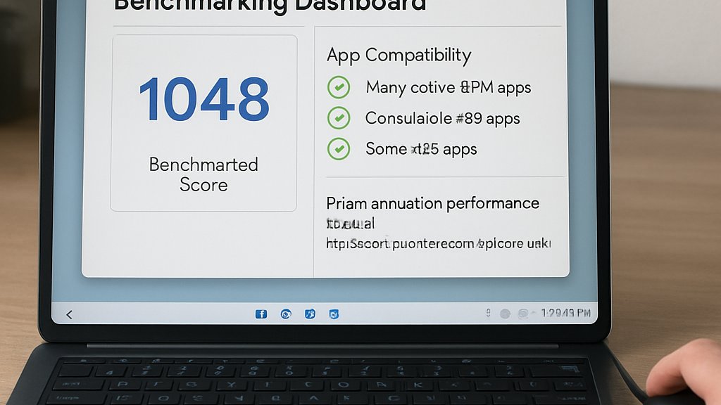 Windows Arm AI benchmark dashboard with Prism emulation on laptop