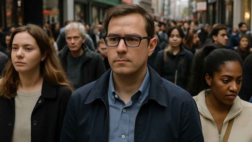 Urban street scene reflects AI Surveillance Concerns around smart glasses