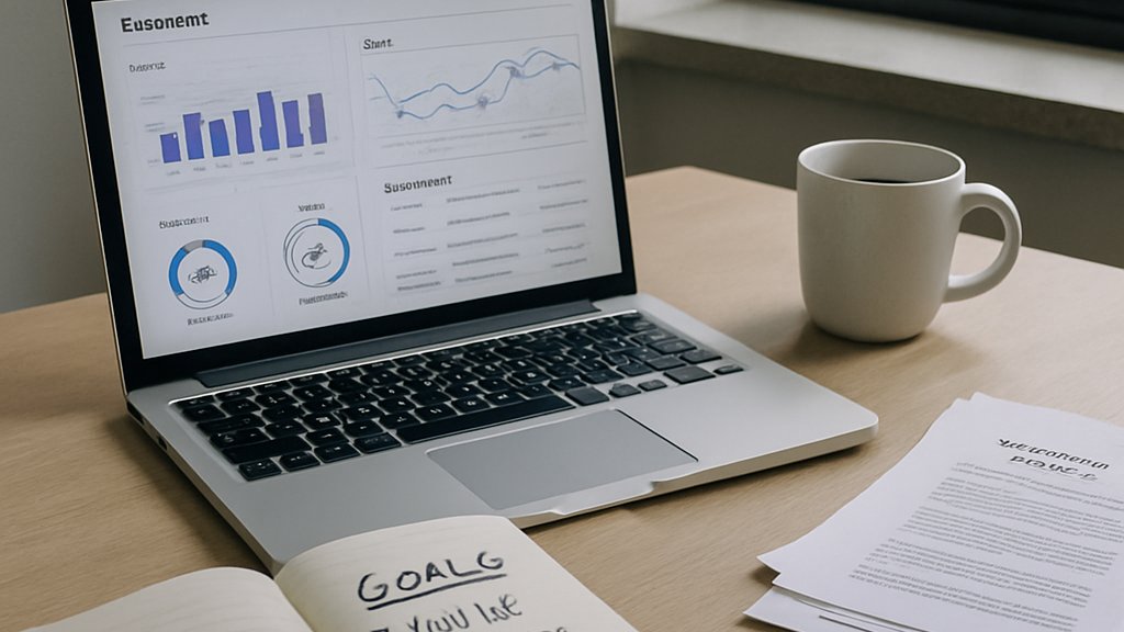 Workplace AI Adoption dashboard on a desk beside quarterly review documents