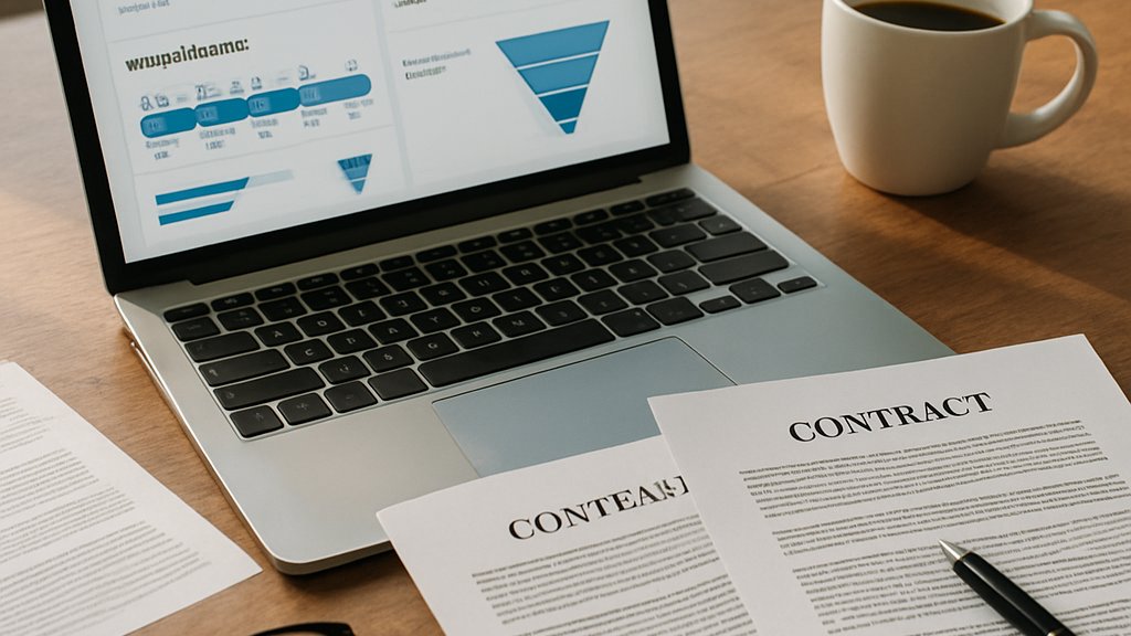 Recruiter desk with dashboard and documents highlighting AI Liability Risks