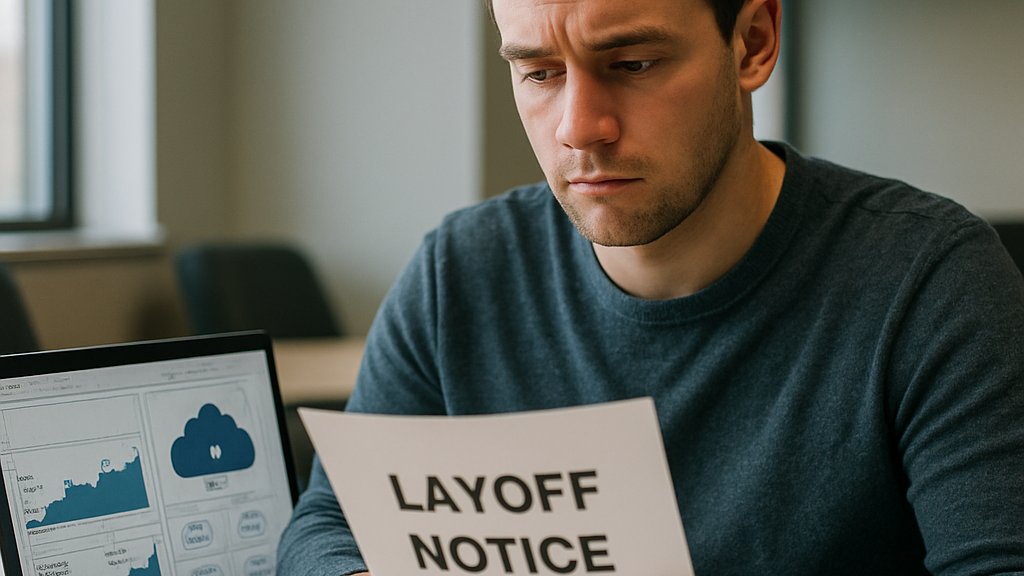 AI Workforce Restructuring and layoffs in a corporate tech office