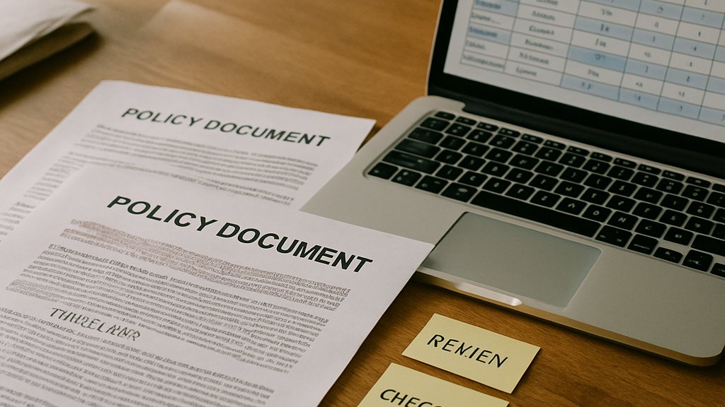 AI Safety Guardrails risk assessment documents and compliance workflow on desk