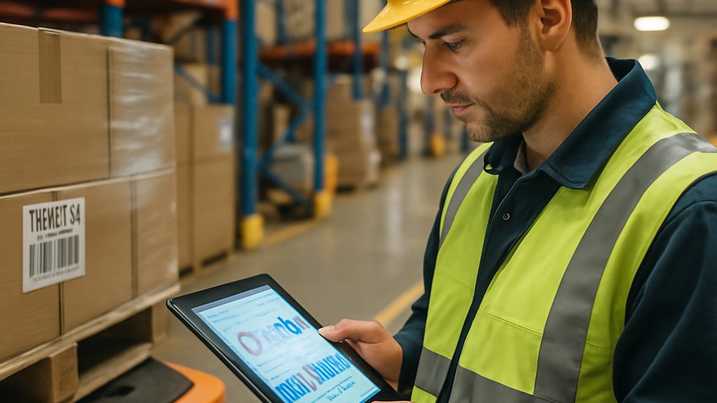 Warehouse Robotics AI dashboard and autonomous robot in a real distribution center