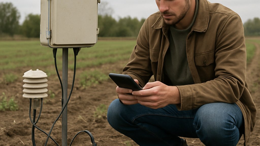 Scientific AI Models analyze soil moisture data in an agricultural field
