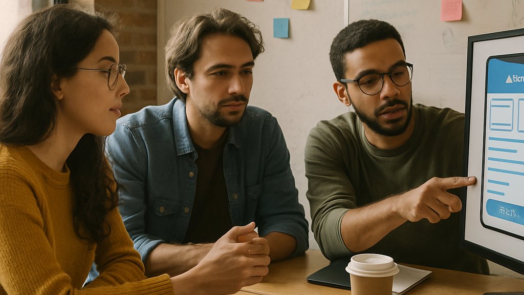 Startup team planning with Developer AI Tools for an app prototype
