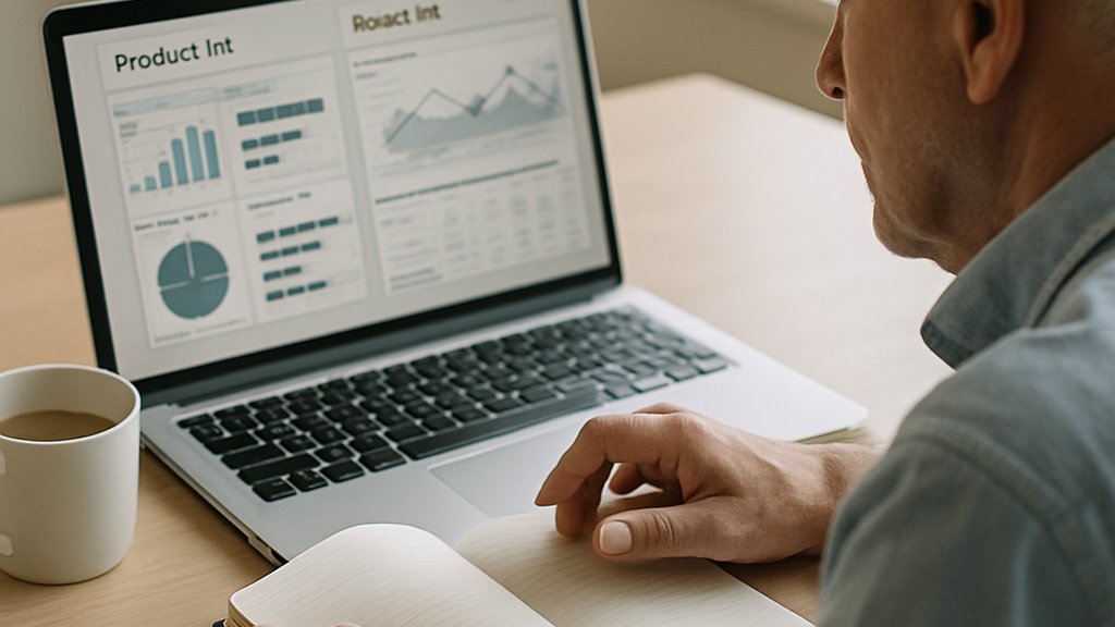 AI Business Intelligence analysis on laptop for pharma strategy