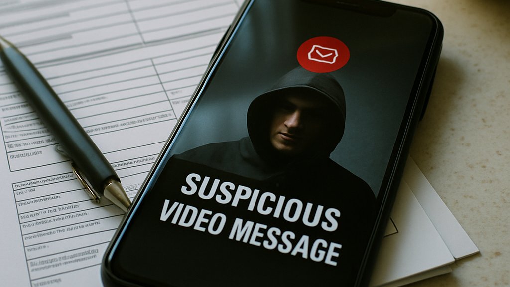 Deepfake Insurance Fraud on smartphone with insurance forms at home