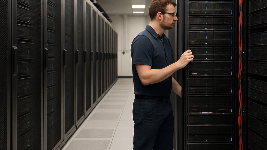 Intel AI Strategy with Xeon 6 servers inside a real data center aisle