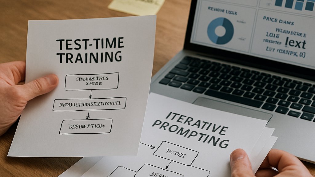 Long Context LLMs test-time training workflow on laptop and notes
