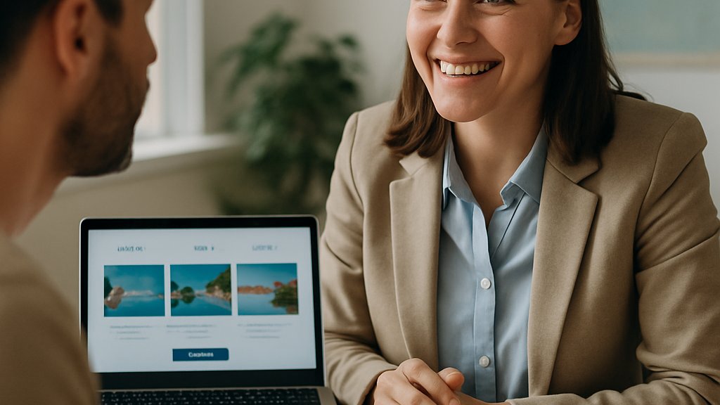 Travel advisor using AI Travel Platform to help a customer book trips