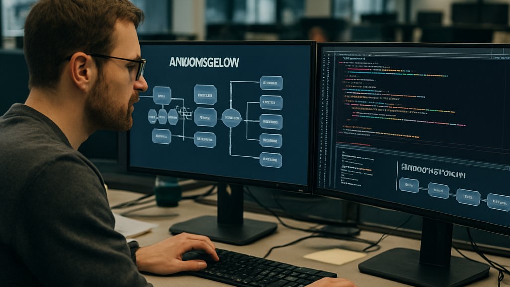 Enterprise AI Factory engineers building AI workflows in a modern operations center
