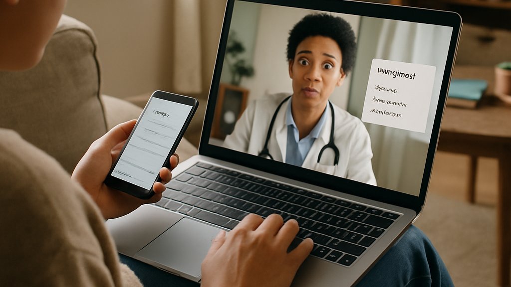Consumer using ChatGPT Healthcare AI for at-home health guidance