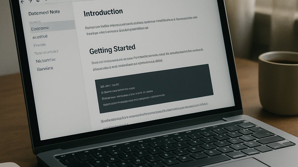 Laptop showing AI Browser Platform docs and browser interface on desk