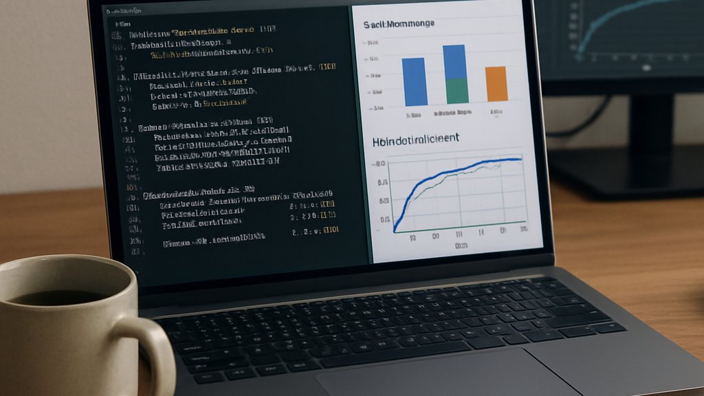 Engineer laptop workspace for AI Cost Optimization and model efficiency