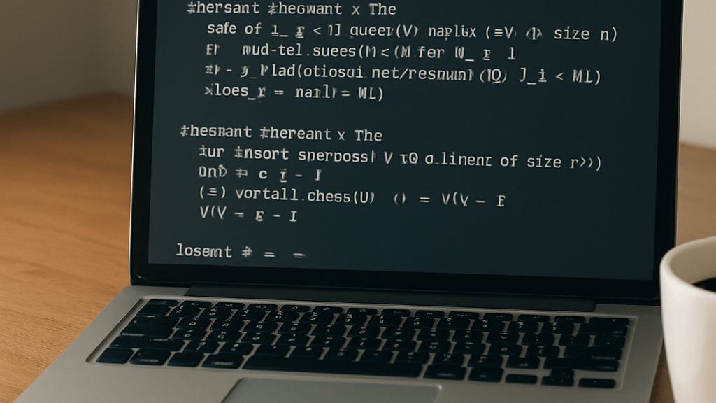 Laptop screen with Quantum Information Theory formal verification code