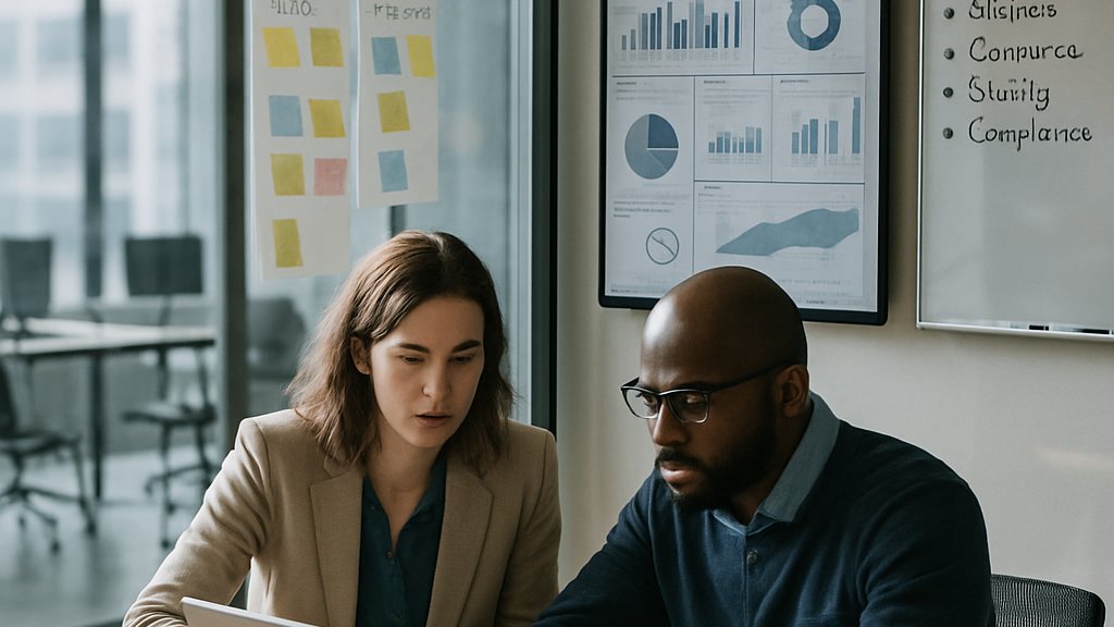 Business leaders collaborating on AI Operating Model governance and execution