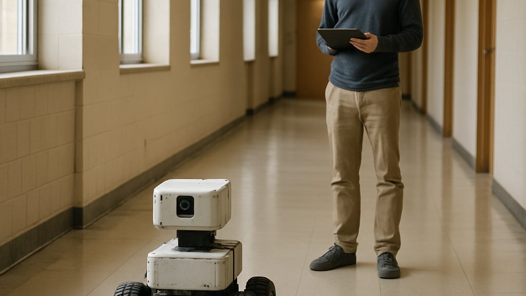 Mobile robot testing Human Robot Navigation in a real hallway