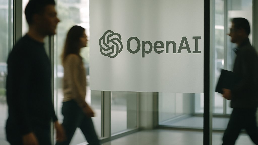 OpenAI Leadership Changes reflected in modern headquarters office scene