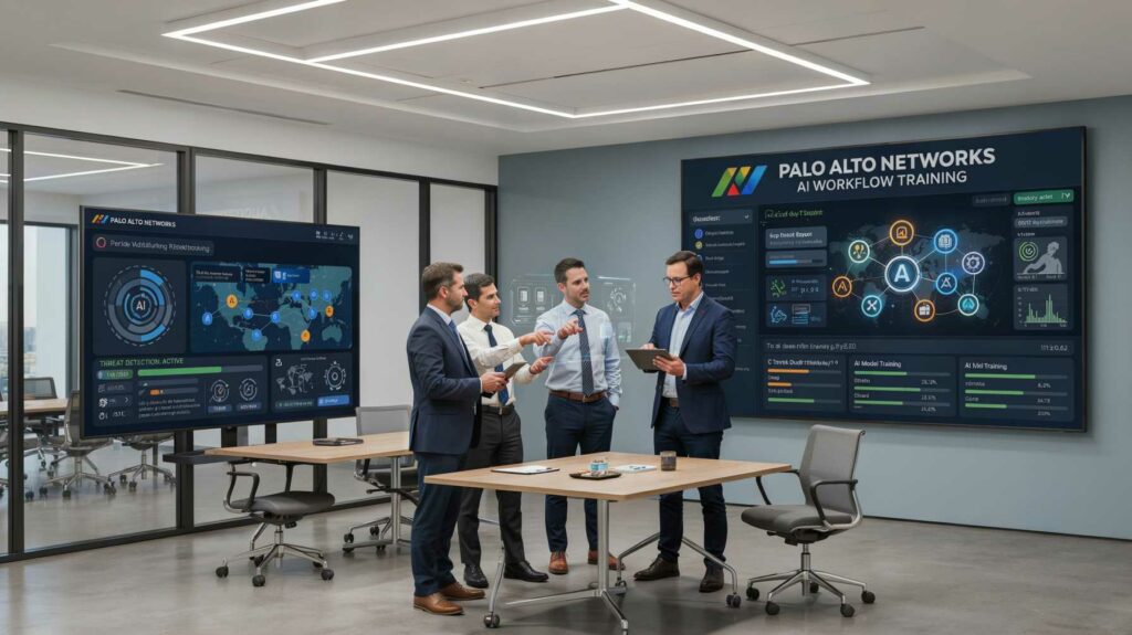 Professionals engaged in Palo Alto Networks AI Training for workforce upskilling